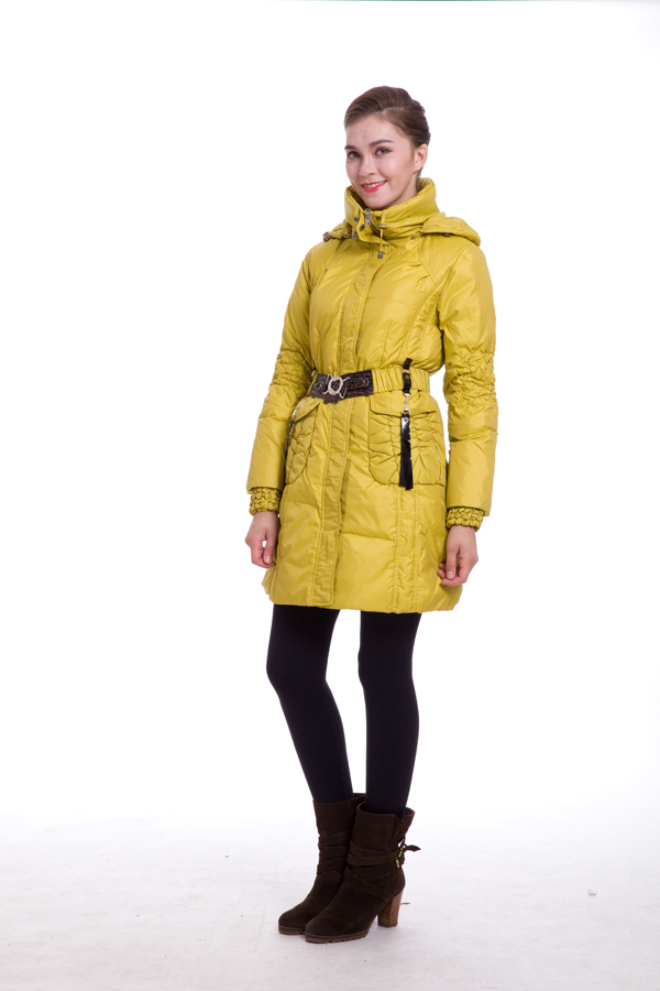 2016 Piumini Moncler Lunga Giallo M002