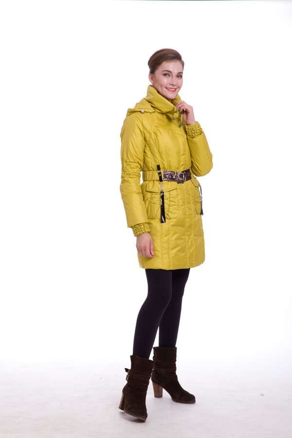 2016 Piumini Moncler Lunga Giallo M002