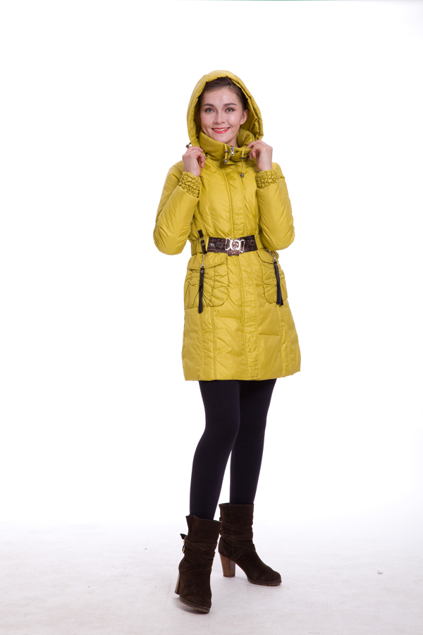 2016 Piumini Moncler Lunga Giallo M002