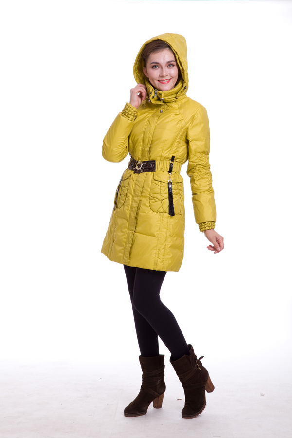 2016 Piumini Moncler Lunga Giallo M002