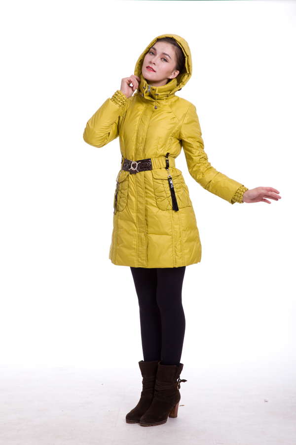 2016 Piumini Moncler Lunga Giallo M002