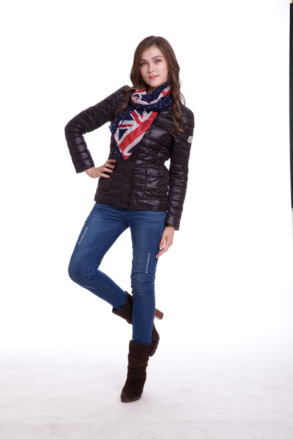 Piumini Moncler Manica Lunga Imbottita Nero