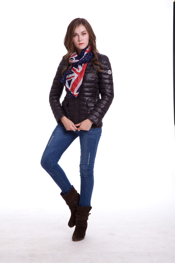 Piumini Moncler Manica Lunga Imbottita Nero