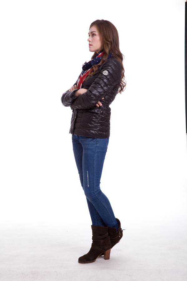 Piumini Moncler Manica Lunga Imbottita Nero